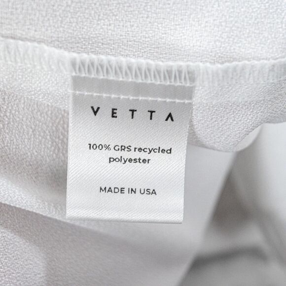 VETTA Women's Cropped V-Neck Blouse Short Sleeve White Size Medium - Picture 6 of 8